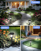 Solar Pathway Lights 2 Pack Mini Outdoor 3000K Bright Auto On/Off Solar Garden - Image 8