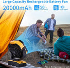 WESTTREE Camping Fan 20000mAh Rechargeable Battery Operated fan Outdoor Tent Fan - Image 3