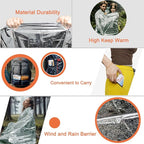 4 Pack -Large 82” x 62” Survival Emergency Mylar Thermal Blankets, Thermal - Image 5