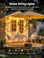 Minetom Globe String Lights, 33 Feet 100 Led Fairy Lights Plug in, 8 Modes - Image 4