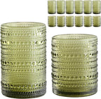 ZMOWIPDL Vintage Glassware Drinking Glasses Set of 12, Embossed Water Tumbler by ZMOWIPDL