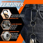 Carabiner Clip, Aluminum Carabiner D Ring Hook Keychain Clip - Image 3