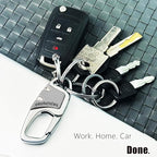 Keychain with Carabiner Clip, 4 Heavy Duty Key Rings and D Ring - Image 4