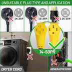 POWGRN NEMA 14-50P to NEMA 14-50R 50 Amp RV/EV Extension Cord 6 FT Outdoor - Image 2