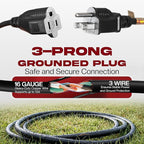 6ft Black Extension Cord, 16/3 SJTW Heavy-Duty, 3-Prong Grounded Plug, - Image 8