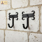 Mystic Colonial Rustic Cast Iron Wall Hooks, Heavy Duty Retro Utility Hooks - Image 3