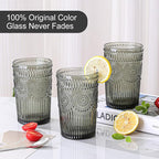ZMOWIPDL Vintage Glassware Drinking Glasses Set of 6, 13 oz Grey Textured - Image 3