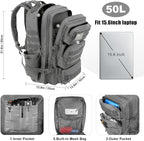 Military Tactical Backpack 50L Large Day Backpack - Image 3