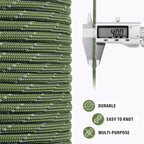 Reflective Paracord Rope 750 lb - 50ft 5/32" Parachute Cord 4MM 12-Strand para - Image 6