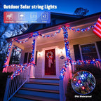 JMEXSUSS 2 Pack Red White and Blue Solar Lights 100LED 33ft Patriot Solar - Image 4