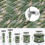 Paracord Rope 550 lb - 500ft 5/32" Parachute Cord 4MM 7-Strand para Cord - - Image 5