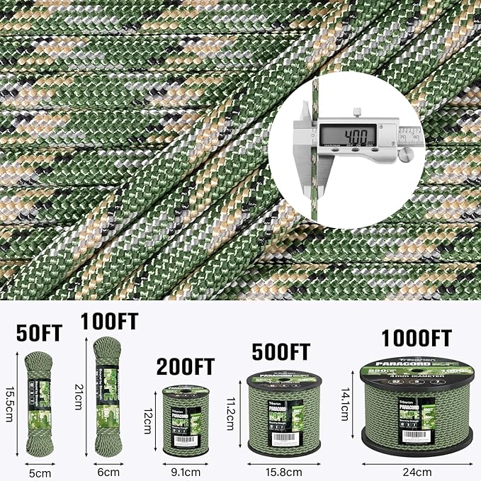 Paracord Rope 550 lb - 200ft 5/32" Parachute Cord 4MM 7-Strand para Cord - - Image 5