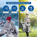 Polyethylene Mylar Silver Emergency Foil Thermal Blanket, 210 x 160 cm - Image 3