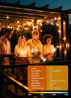 Brightown Outdoor String Lights, 25FT 12+1 G40 Bulbs Shatterproof Patio Lights - Image 2