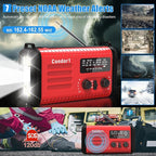 20000mAh Emergency Weather Radio, Solar Hand Crank Portable AM/FM/NOAA Radio - Image 3