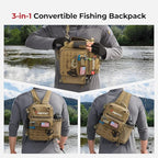 Piscifun Fishing Tackle Backpack, Convertible Sling or Waist Pack, 16-Pocket - Image 2