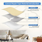 KING MOUNTAIN Canvas Repair Patch 16×60 Inch Self-Adhesive Waterproof Fabric - Image 3