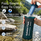 GUYI 1.0L Collapsible Water Filter Bottle, Removes Impurities, BPA Free - Image 5