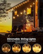 Brightown Outdoor String Lights 29 Feet G40 LED Patio Lights, 13 Plastic Edison - Image 3