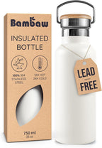 Bambaw Insulated Water Bottle 24 oz, Metal Water Bottle Stainless Steel by Bambaw