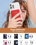 miisso 6000mah Ultra Slim Built in Cables Power Bank, Card Size Built in USB C - Image 3