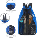 WANDF Swim Bag Mesh Drawstring Backpack Beach Backpack - Image 6