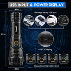 Flashlights LED High Lumens Rechargeable, Goreit 20, 000 Lumens XHP70.2 Super - Image 3