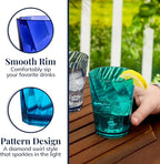 US Acrylic Optix Plastic Reusable Drinking Glasses 14oz Rocks Cups in Coastal - Image 4