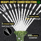 Reflective Paracord Rope 750 lb - 200ft 5/32" Parachute Cord 4MM 12-Strand para - Image 3