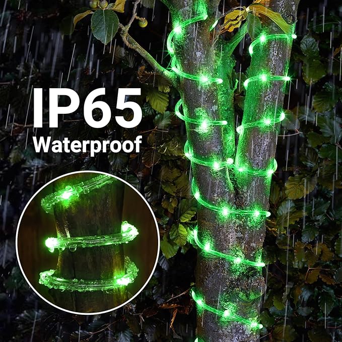 Solar Rope Lights, 33ft 100LED Solar String Lights, 8 Modes Waterproof Solar - Image 5