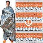 50 Pack Emergency Thermal Blanket Survival, Mylar Blankets by Unknown