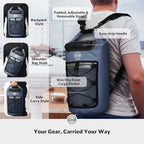 STOVER 5/10/25/30/40/55L Waterproof Dry Bag- Roll-Top Backpack w/Phone Case- - Image 3