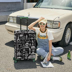 ANNA QUEEN Travel Seamless Pattern Luggage Cover -Stretchable Airplane Suitcase - Image 4