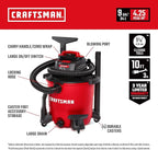 CRAFTSMAN CMXEVBE18690 9 Gallon 4.25 Peak HP Wet Dry Vac, Portable Shop Vacuum - Image 2