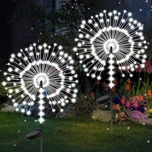 2 Pack 250LED Solar Garden Lights Outdoor, Dual Lighting Modes Firework Lights by Lanthium