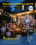 Solar Garden Lights Outdoor Yard Decorations, 4 Pack 150Leds Pathway Light - Image 2
