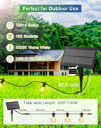 Zuske Solar String Lights Outdoor Waterproof 200FT - Image 6