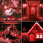 JMEXSUSS 4 Pack 400 LED 132FT Red Solar Fairy Lights Outdoor Waterproof - Image 5
