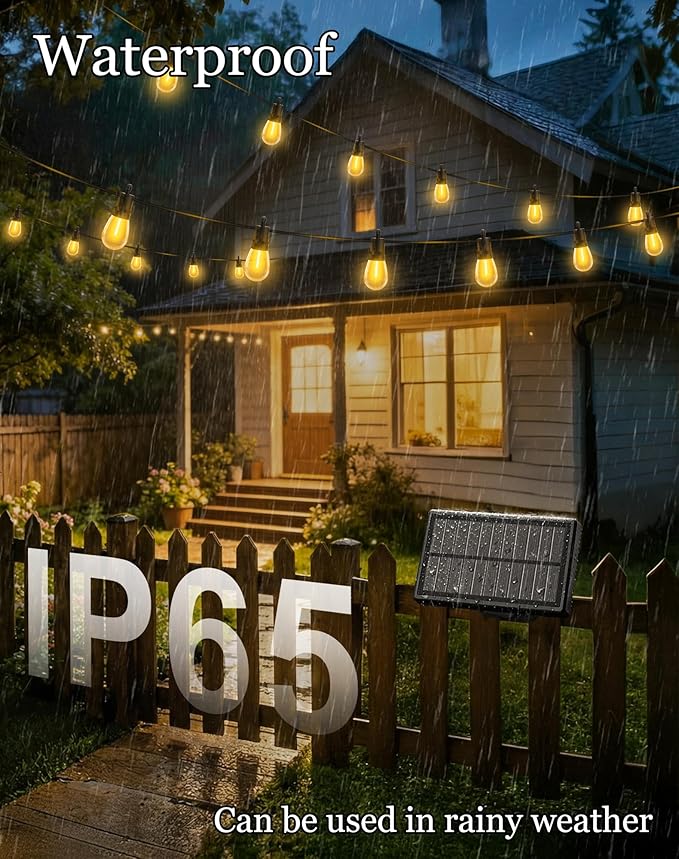65ft-Solar-Powered-Lights-Outdoor-Waterproof-String - Image 2