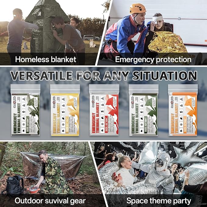 SecuCaptain Survival Emergency Thermal Blankets: Thicken 28um Space Mylar - Image 6