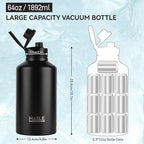HASLE OUTFITTERS Half Gallon Insulated Water Bottles 64 oz, Stainless Steel - Image 3
