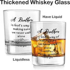 Nogrit Brother Gifts Whiskey Glasses 10 oz, Brother Father's Day Birthday Gifts - Image 5