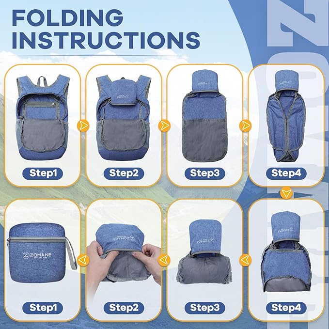 ZOMAKE 10L Ultra Lightweight Packable Backpack, Small Daypack Light Foldable - Image 5