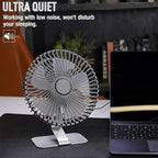 SLENPET 6 inch USB Small Desk Fan, 4 Speeds, Ultra-quiet, 90° Adjustment - Image 2