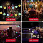 Solar String Lights Outdoor 100 Led 40 Feet Multi-Color Crystal Globe Lights - Image 6