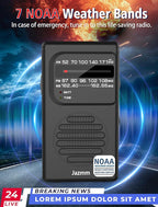 Pocket NOAA Weather Radio, Portable AM FM Battery Operated Radio - Image 3