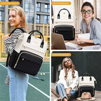 LOVEVOOK Leather Backpacks for Women, 15.6 inch Leather Laptop Backpack Women - Image 6