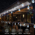 Solar Outdoor String Lights, 20Ft Vintage Rope Hemp Solar Patio Lights - Image 2