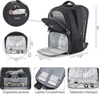 Insulated Lunch Backpack Fit 17" Laptop, Work Backpack - Image 2