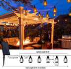 iBaycon Solar Flame Lights, 42Ft 15 LED Bulbs Flickering Flame String Light - Image 3